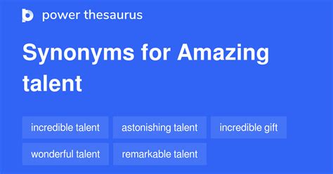 TALENT in Thesaurus: 1000+ Synonyms & Antonyms for TALENT.